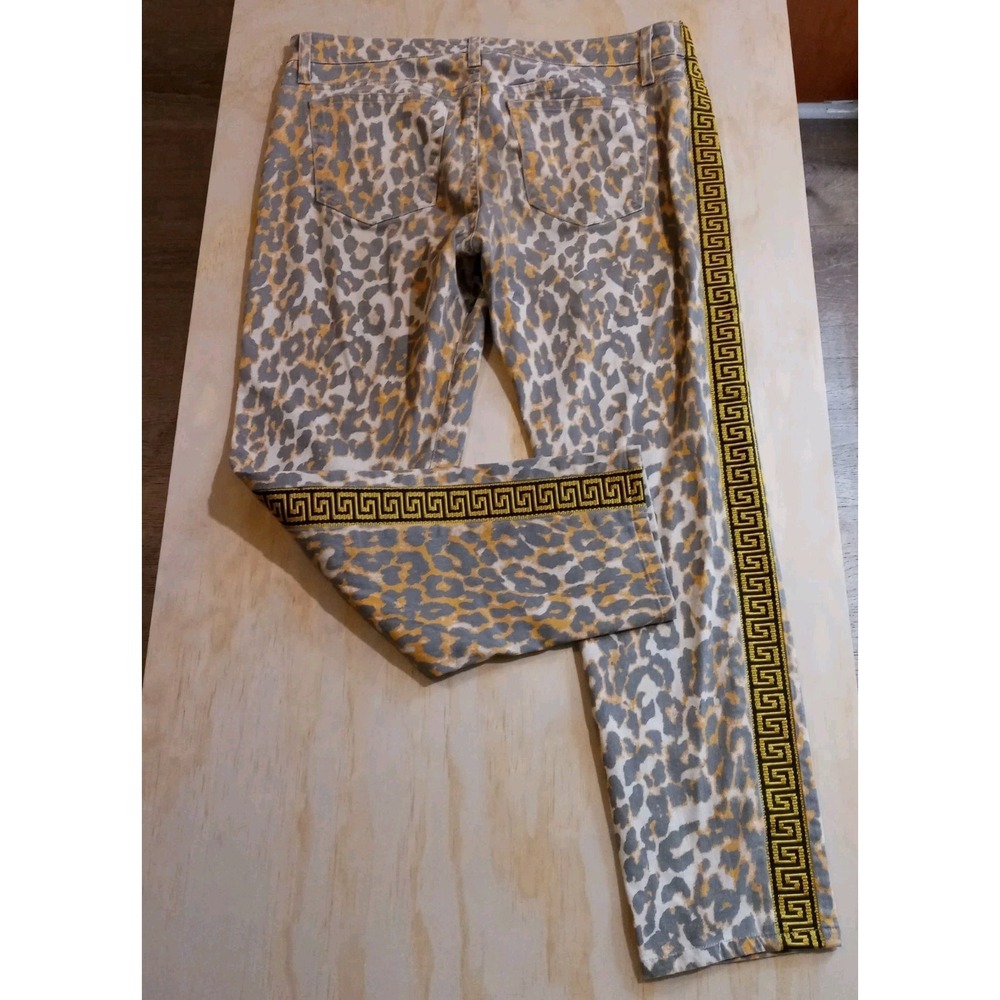 Joe's Jeans Leopard Gold Sparkly Geometric Trim $189. Ankle Mid Rise 32 - Picture 10 of 12